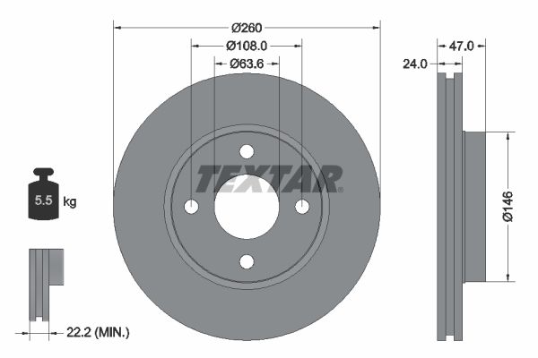 TEXTAR 92063503 Brake Disc