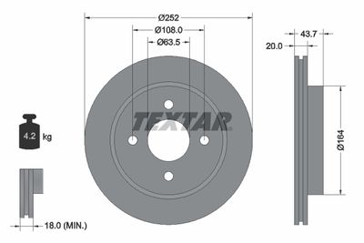 Brake Disc TEXTAR 92063603
