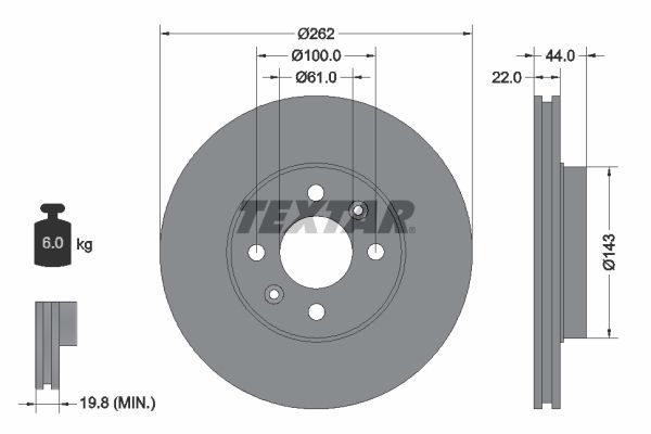 TEXTAR 92064803 Brake Disc