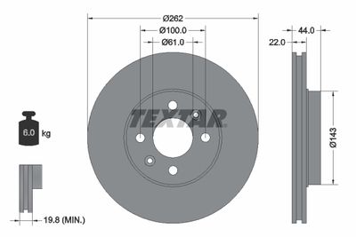 Brake Disc TEXTAR 92064803