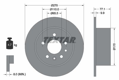 Brake Disc TEXTAR 92066300