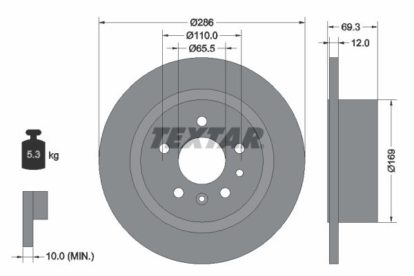TEXTAR 92067003 Brake Disc