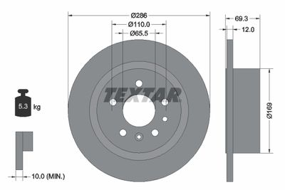 Brake Disc TEXTAR 92067003