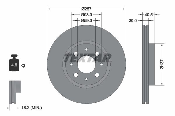 TEXTAR 92068503 Brake Disc