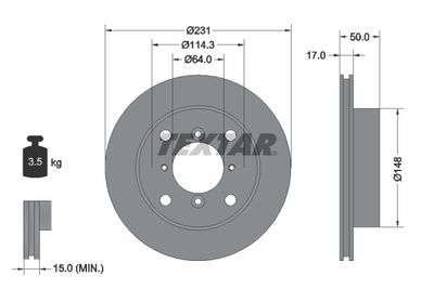Brake Disc TEXTAR 92069000