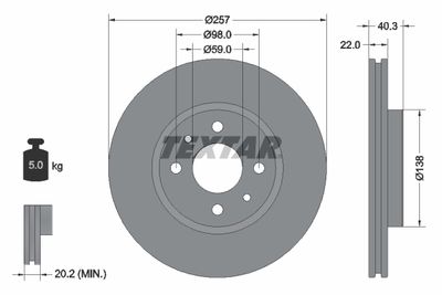 Brake Disc TEXTAR 92069603
