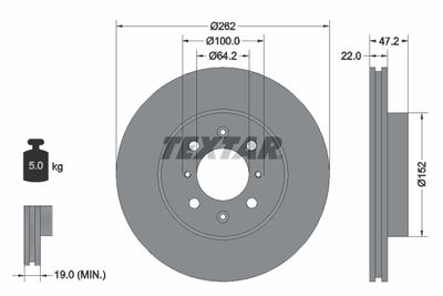 Brake Disc TEXTAR 92070600