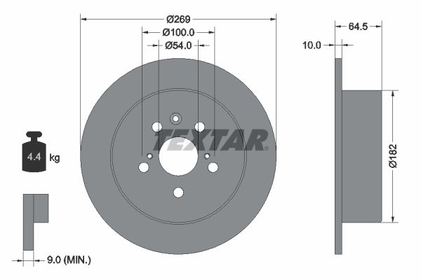TEXTAR 92070800 Brake Disc