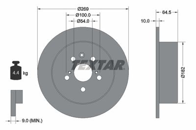 Brake Disc TEXTAR 92070800