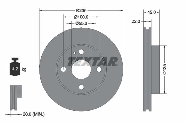 TEXTAR 92071500 Brake Disc