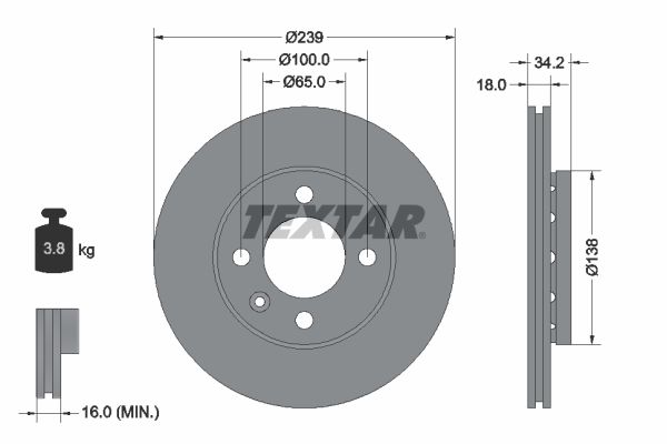 TEXTAR 92072003 Brake Disc