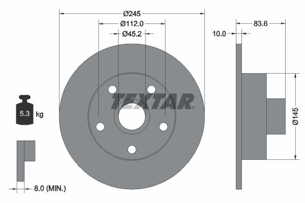 TEXTAR 92072100 Brake Disc