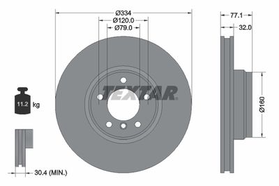 Brake Disc TEXTAR 92072200