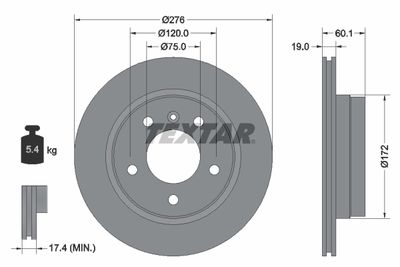 Brake Disc TEXTAR 92072403