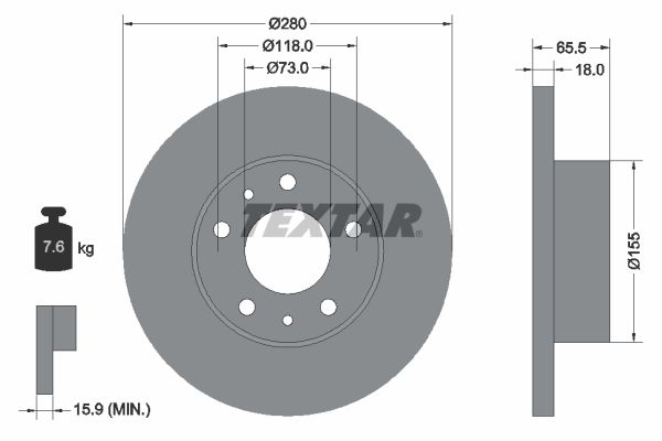 TEXTAR 92073703 Brake Disc