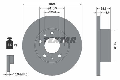 Brake Disc TEXTAR 92073703