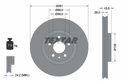 Brake Disc TEXTAR 92074003
