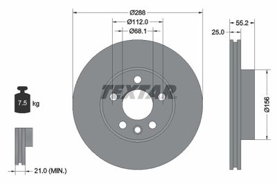 Brake Disc TEXTAR 92074203