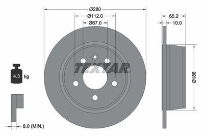 Brake Disc TEXTAR 92074503