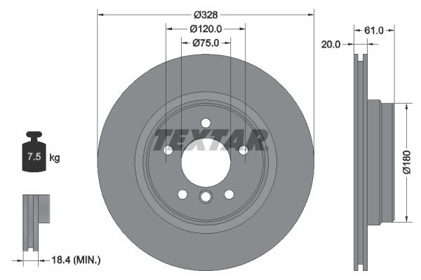 TEXTAR 92074904 Brake Disc