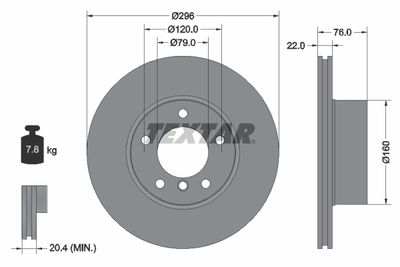 Brake Disc TEXTAR 92075005