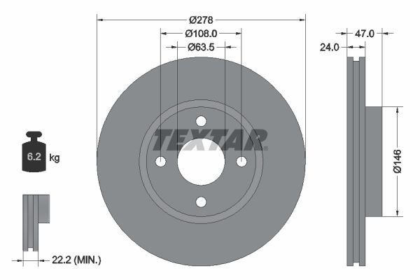 TEXTAR 92075400 Brake Disc