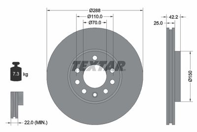 Brake Disc TEXTAR 92075603