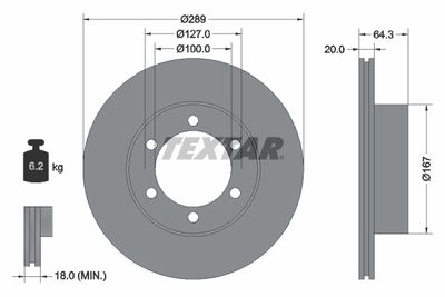 Brake Disc TEXTAR 92076300