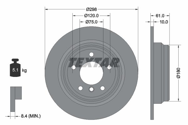 TEXTAR 92076603 Brake Disc