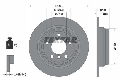 Brake Disc TEXTAR 92076603