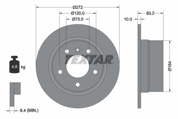 TEXTAR 92076703 Brake Disc