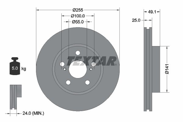 TEXTAR 92077400 Brake Disc