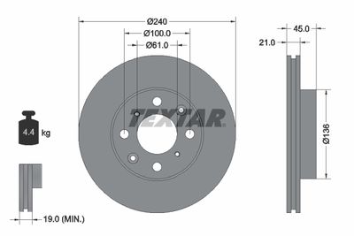 Brake Disc TEXTAR 92077800