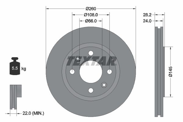 TEXTAR 92078603 Brake Disc