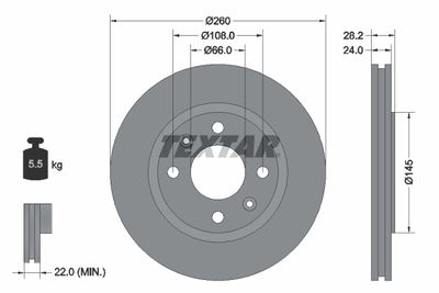 Brake Disc TEXTAR 92078603