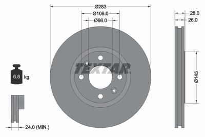 Brake Disc TEXTAR 92078703