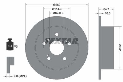 Brake Disc TEXTAR 92079300