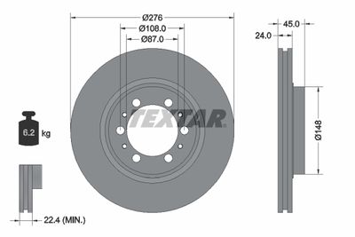 Brake Disc TEXTAR 92079800