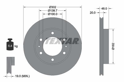 Brake Disc TEXTAR 92080400