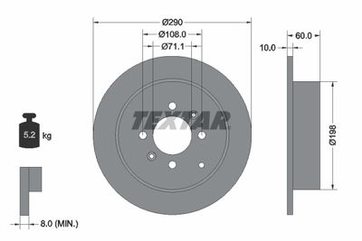 Brake Disc TEXTAR 92080703