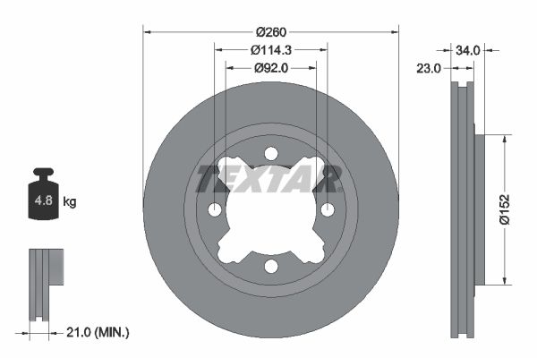 TEXTAR 92081500 Brake Disc