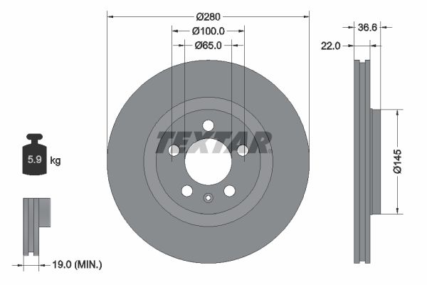 TEXTAR 92082305 Brake Disc