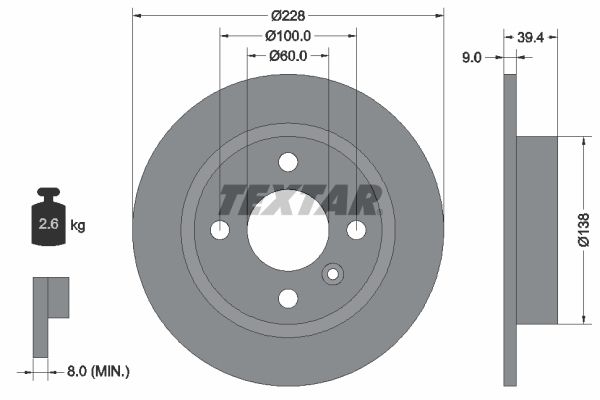 TEXTAR 92082800 Brake Disc
