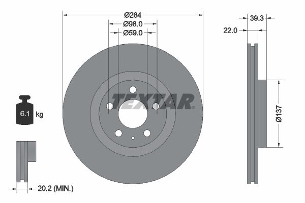 TEXTAR 92083203 Brake Disc