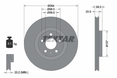 Brake Disc TEXTAR 92083203