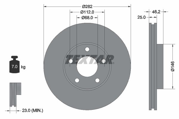 TEXTAR 92083603 Brake Disc