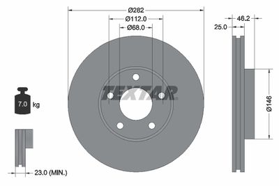 Brake Disc TEXTAR 92083603