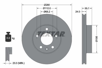 Brake Disc TEXTAR 92083805
