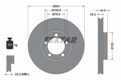 Brake Disc TEXTAR 92088100