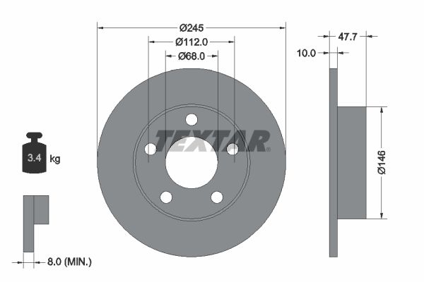 TEXTAR 92088503 Brake Disc